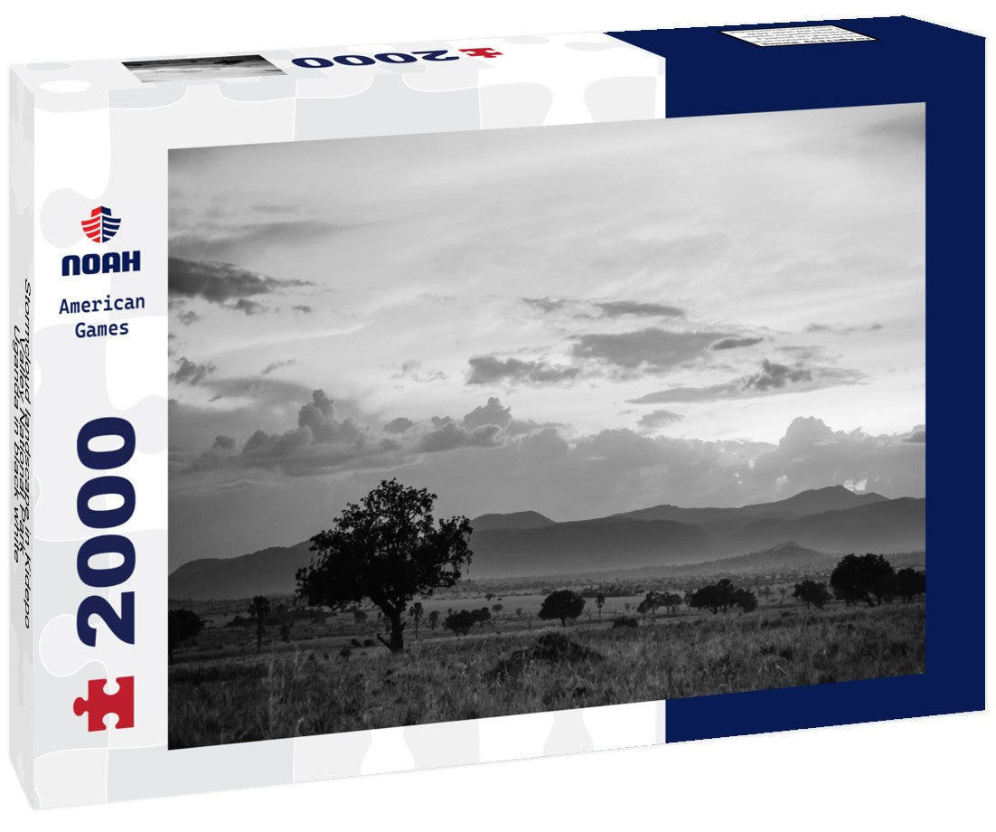 Noah Jigsaw Puzzle Stormcloud landscape in Kidepo Valley National Park - Uganda in black white 2000 pieces