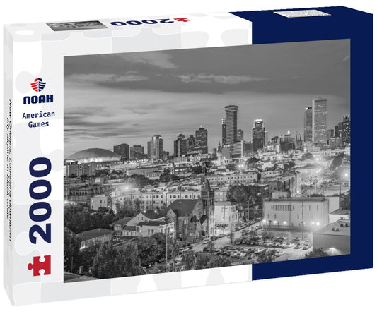 Noah Jigsaw Puzzle New Orleans, Louisiana downtown city skyline in black white 2000 pieces
