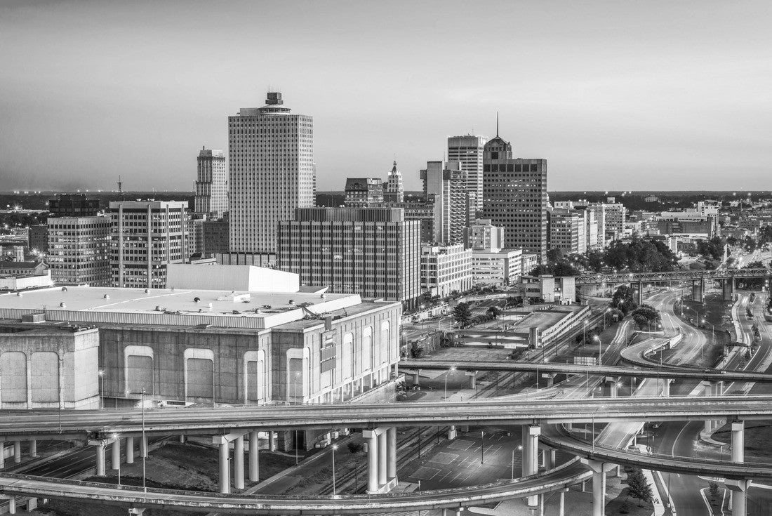Memphis, Tennessee, USA downtown skyline at dusk 2000pc PuzzleBlack and White