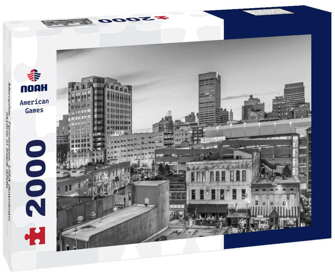 Memphis, Tennessee, USA downtown skyline 2000pc PuzzleBlack and White