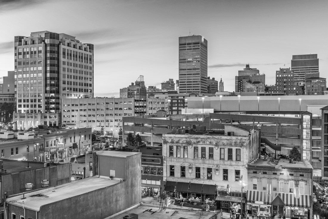 Memphis, Tennessee, USA downtown skyline 2000pc PuzzleBlack and White