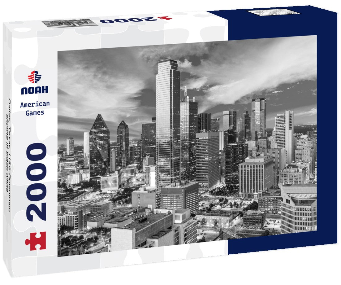 Dallas, Texas, USA Downtown skyline 2000pc PuzzleBlack and White