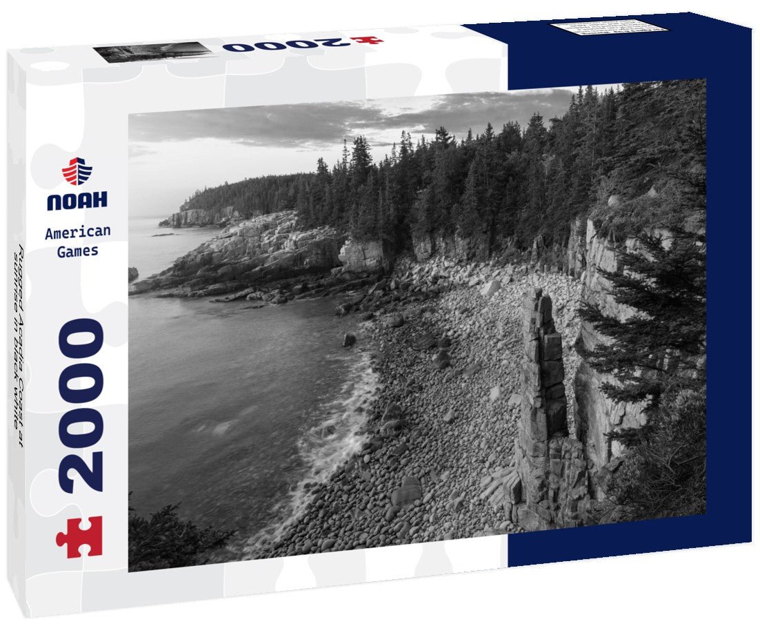 Rugged Acadia Coast at sunrise 2000pc PuzzleBlack and White