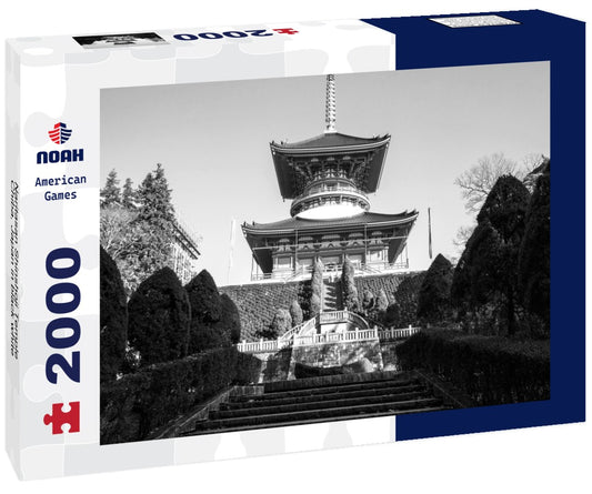 Noah Jigsaw Puzzle Naritasan Shinshoji Temple, Chiba, Japan in black white 2000 pieces