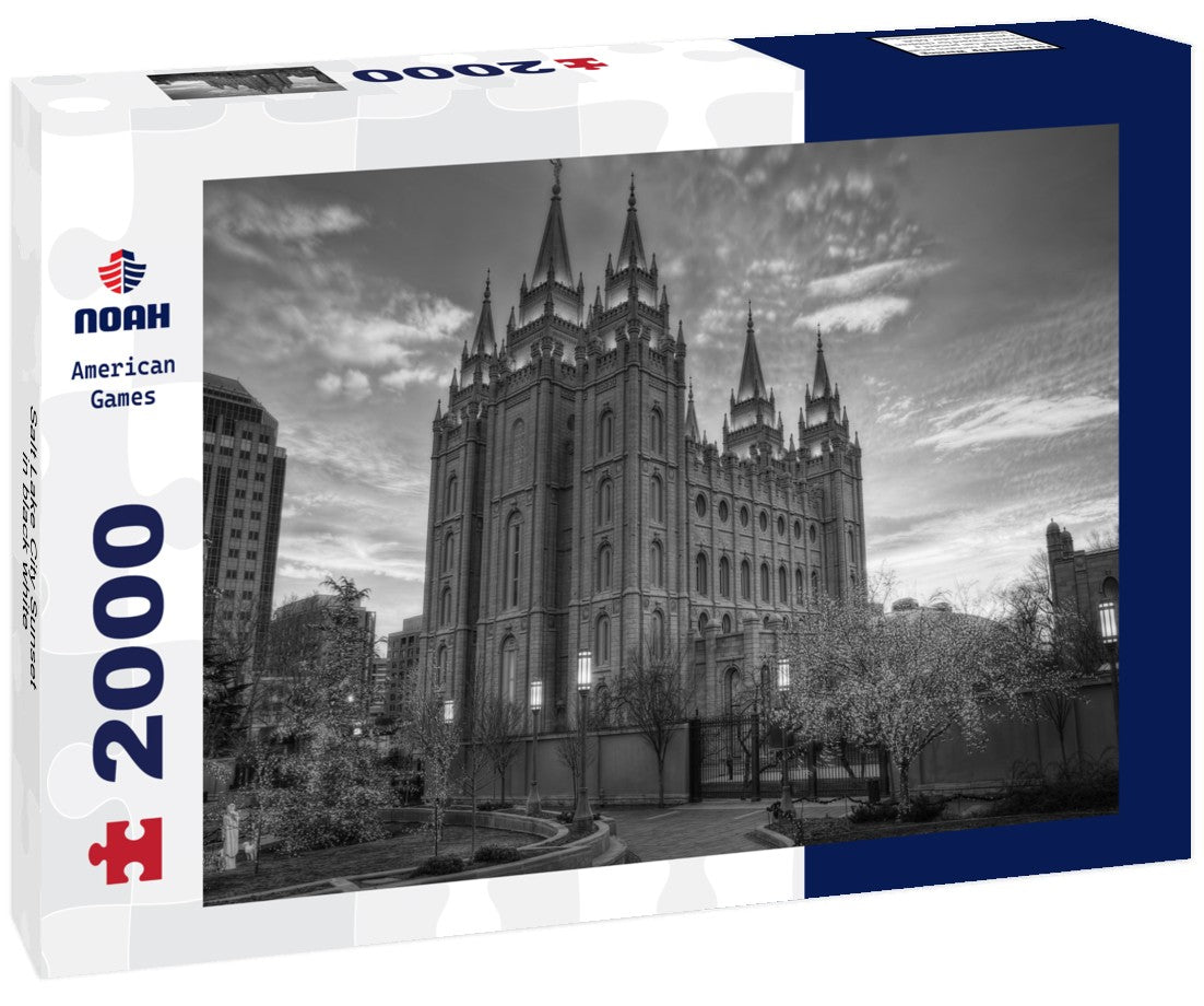 Noah Jigsaw Puzzle Salt Lake City Sunset in black white 2000 pieces
