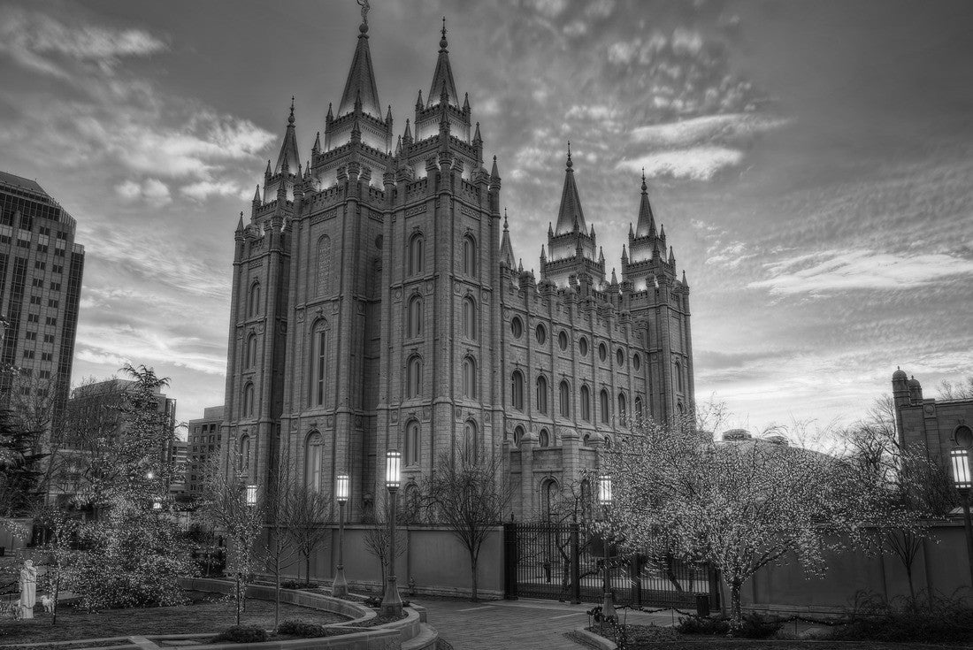 Noah Jigsaw Puzzle Salt Lake City Sunset in black white 2000 pieces