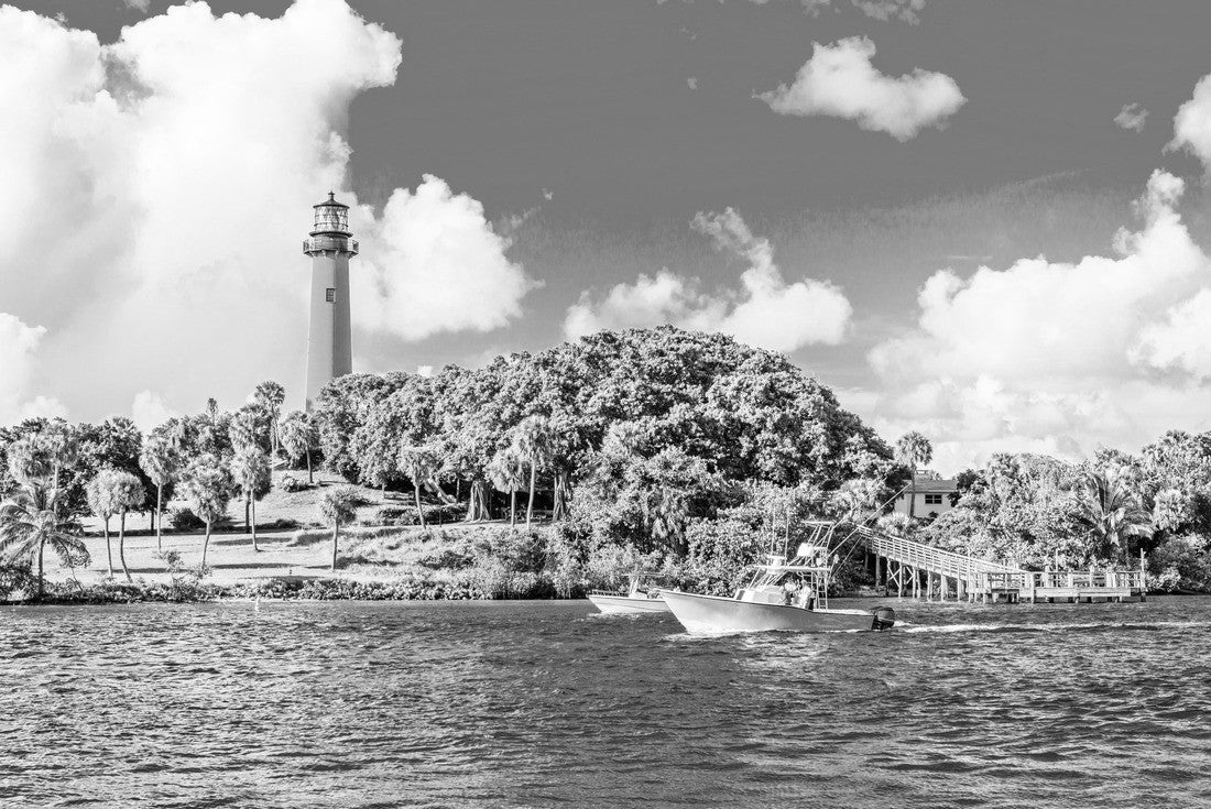 Jupiter, Florida, USA inlet and light house 2000pc PuzzleBlack and White