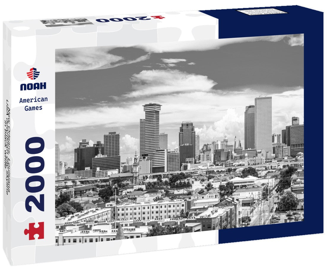 Noah Jigsaw Puzzle New Orleans, Louisiana, USA downtown city skyline in black white 2000 pieces