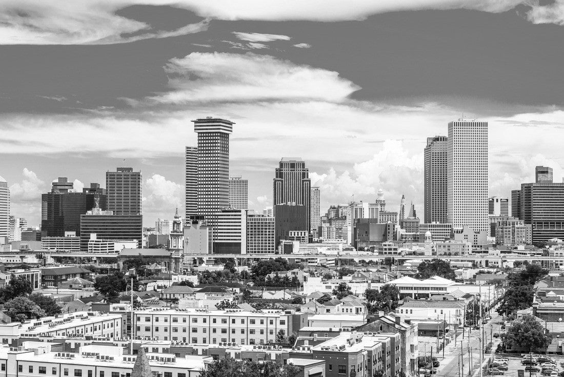 Noah Jigsaw Puzzle New Orleans, Louisiana, USA downtown city skyline in black white 2000 pieces