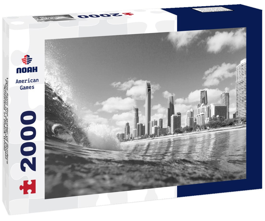 Noah Jigsaw Puzzle View from the water of Surfers Paradise on the Gold Coast, Australia in black white 2000 pieces