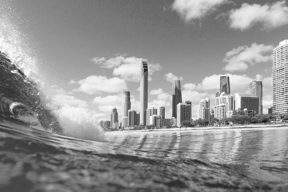Noah Jigsaw Puzzle View from the water of Surfers Paradise on the Gold Coast, Australia in black white 2000 pieces