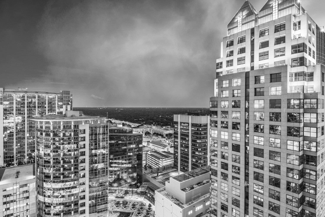Orlando, Florida, USA downtown cityscape at twilight 2000pc PuzzleBlack and White
