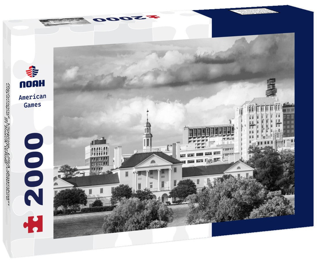 Richmond, Virginia, USA downtown cityscape and historic architecture 2000pc PuzzleBlack and White