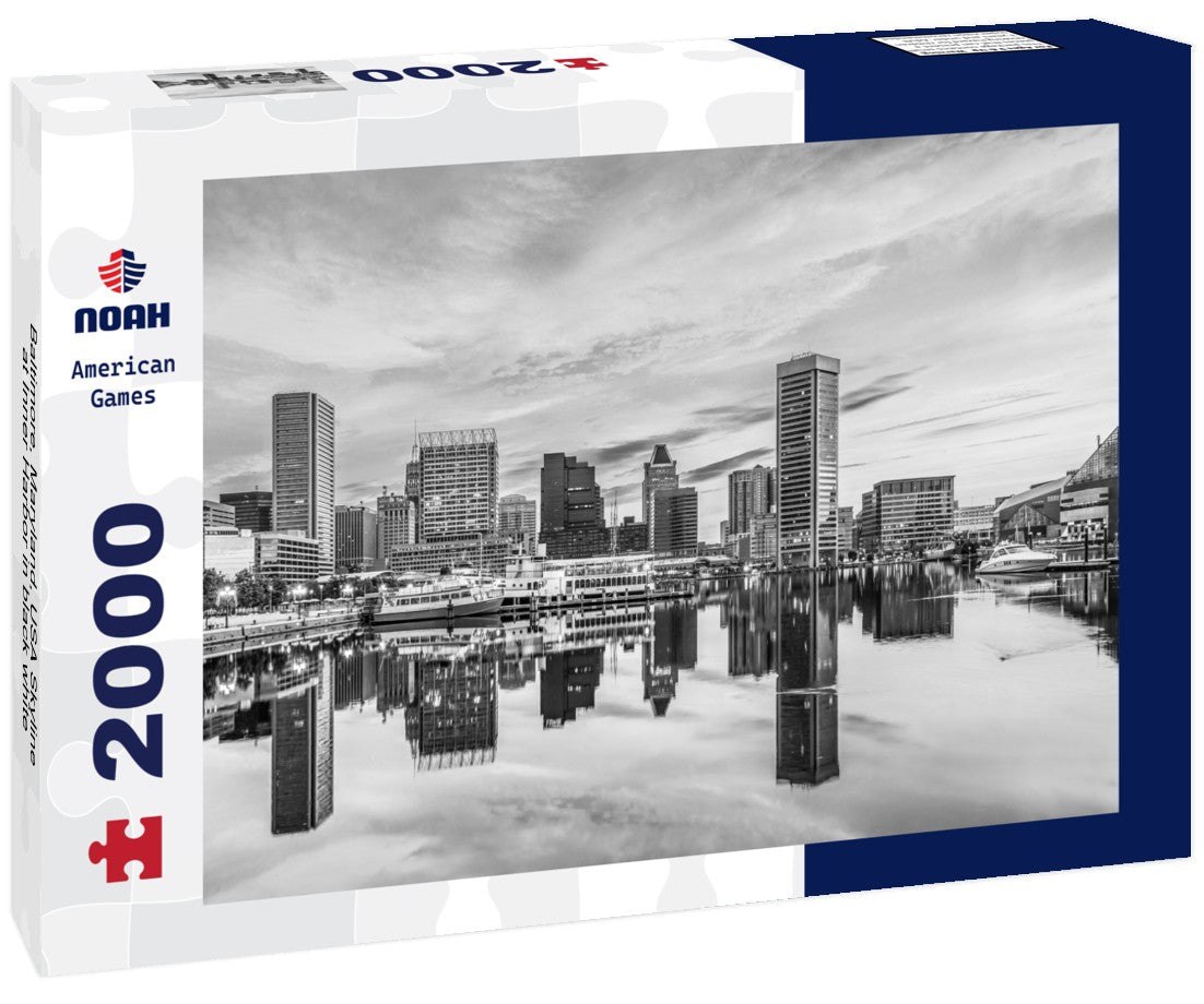 Baltimore, Maryland, USA Skyline at Inner Harbor 2000pc PuzzleBlack and White