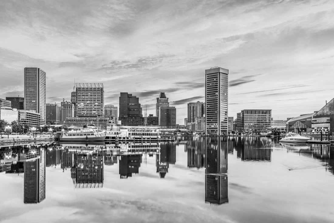 Baltimore, Maryland, USA Skyline at Inner Harbor 2000pc PuzzleBlack and White