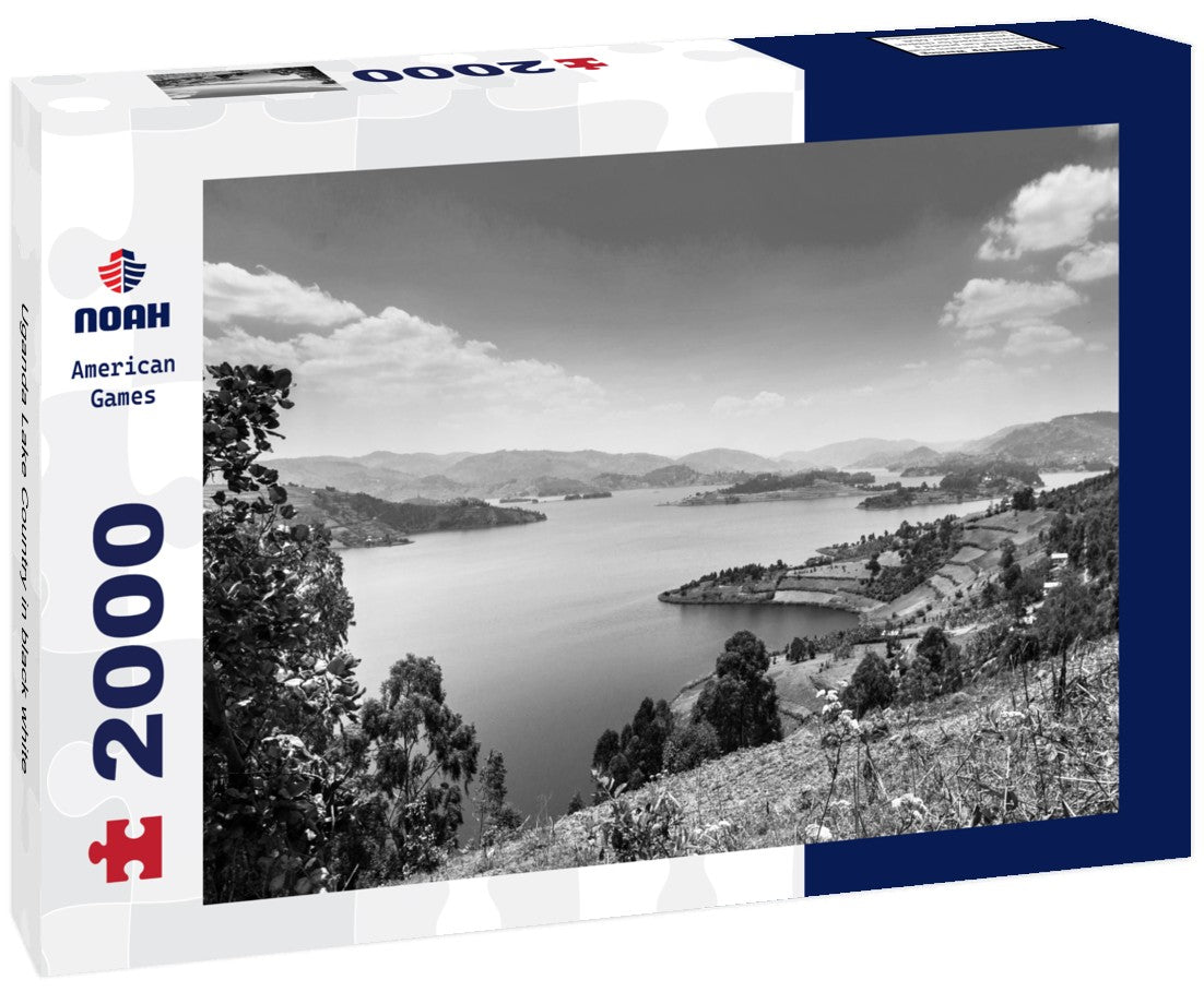 Noah Jigsaw Puzzle Uganda Lake Country in black white 2000 pieces