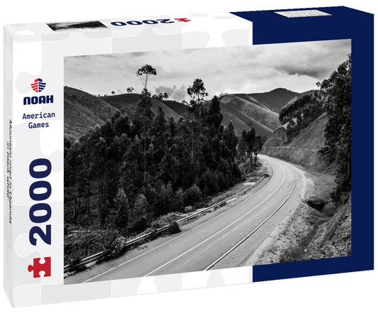 Noah Jigsaw Puzzle Mountain road in Uganda in black white 2000 pieces