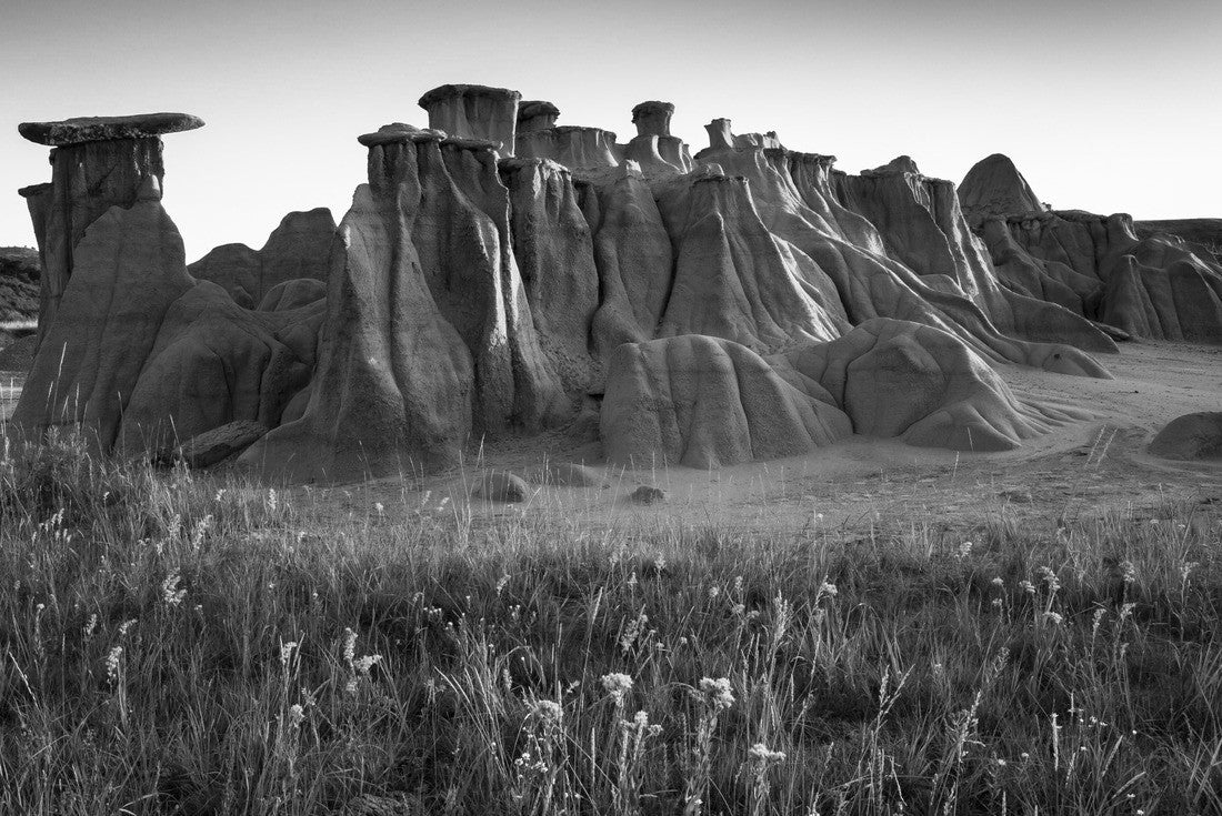 Noah Jigsaw Puzzle Hoodoos at Theodore Roosevelt National Park at sunrise, ND in black white 2000 pieces