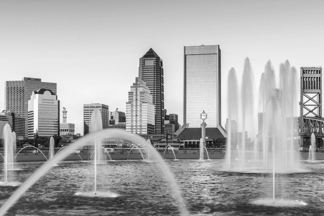 Jacksonville, Florida, USA and skyline 2000pc PuzzleBlack and White