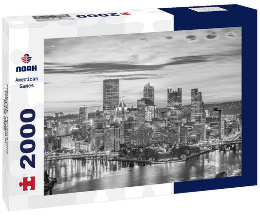 Noah Jigsaw Puzzle Pittsburgh, Pennsylvania, USA city skyline in black white 2000 pieces