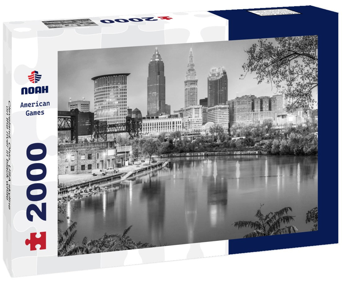 Cleveland, Ohio, USA skyline on the river 2000pc PuzzleBlack and White