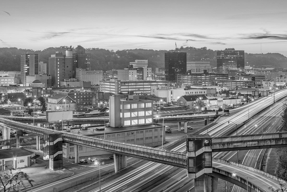 Charleston, West Virginia, USA skyline at twilight 2000pc PuzzleBlack and White