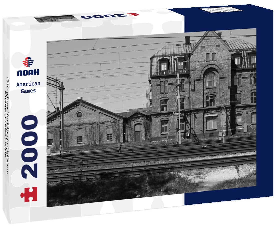 Old railroad building in Hallsberg, Sweden 2000pc PuzzleBlack and White