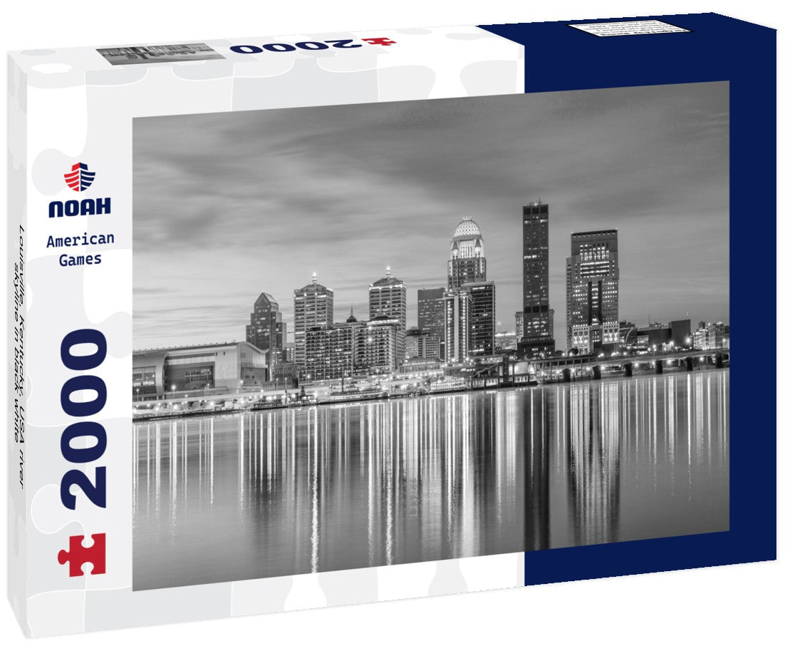 Louisville, Kentucky, USA river skyline 2000pc PuzzleBlack and White