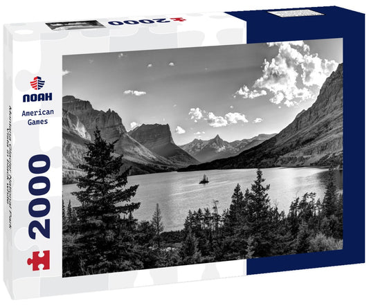 Noah Jigsaw Puzzle Montana Glacier National Park Vista in black white 2000 pieces