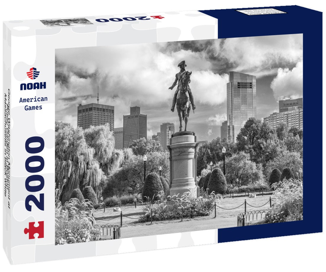 George Washington Monument at Public Garden in Boston, Massachusetts 2000pc PuzzleBlack and White