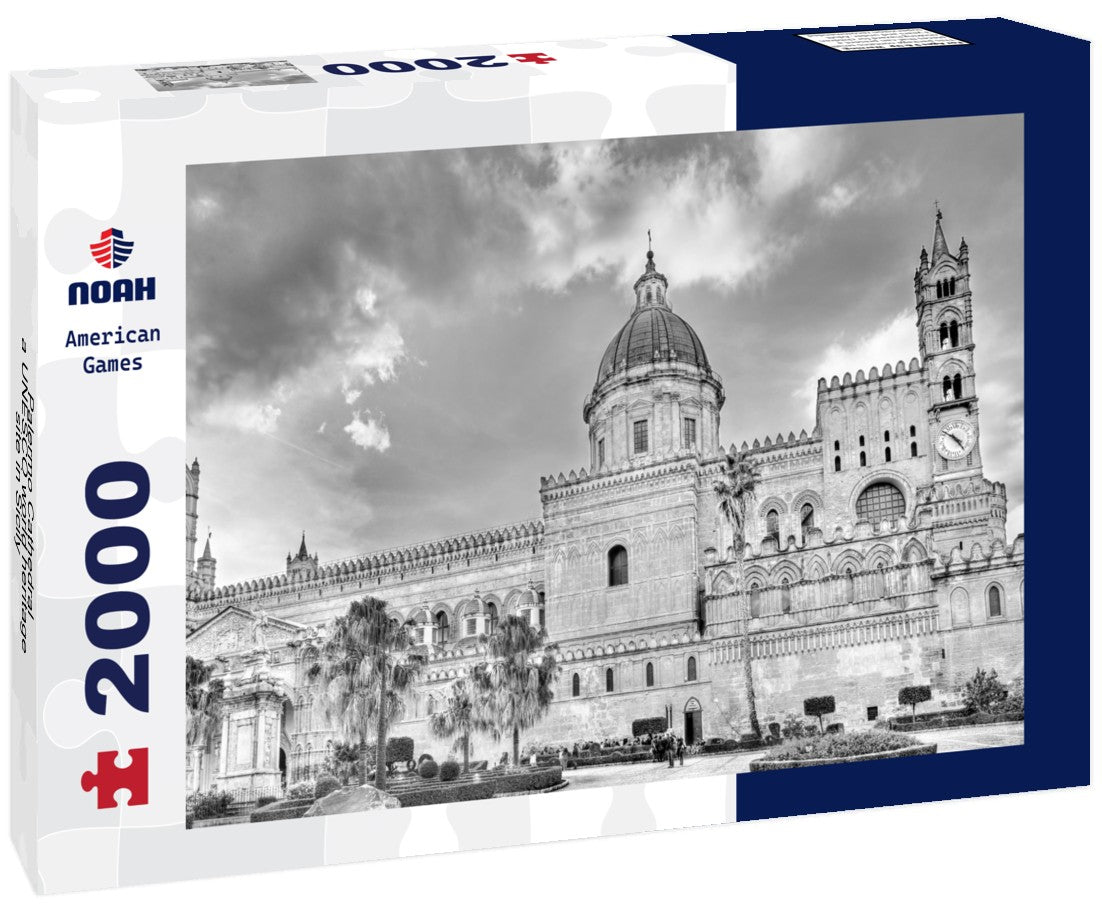 Noah Jigsaw Puzzle Palermo Cathedral, a UNESCO world heritage site in Sicily - Italy in black white 2000 pieces