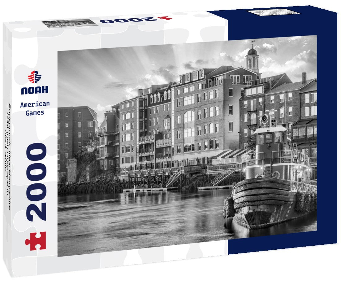 Portsmouth, New Hampshire, USA town cityscape 2000pc PuzzleBlack and White