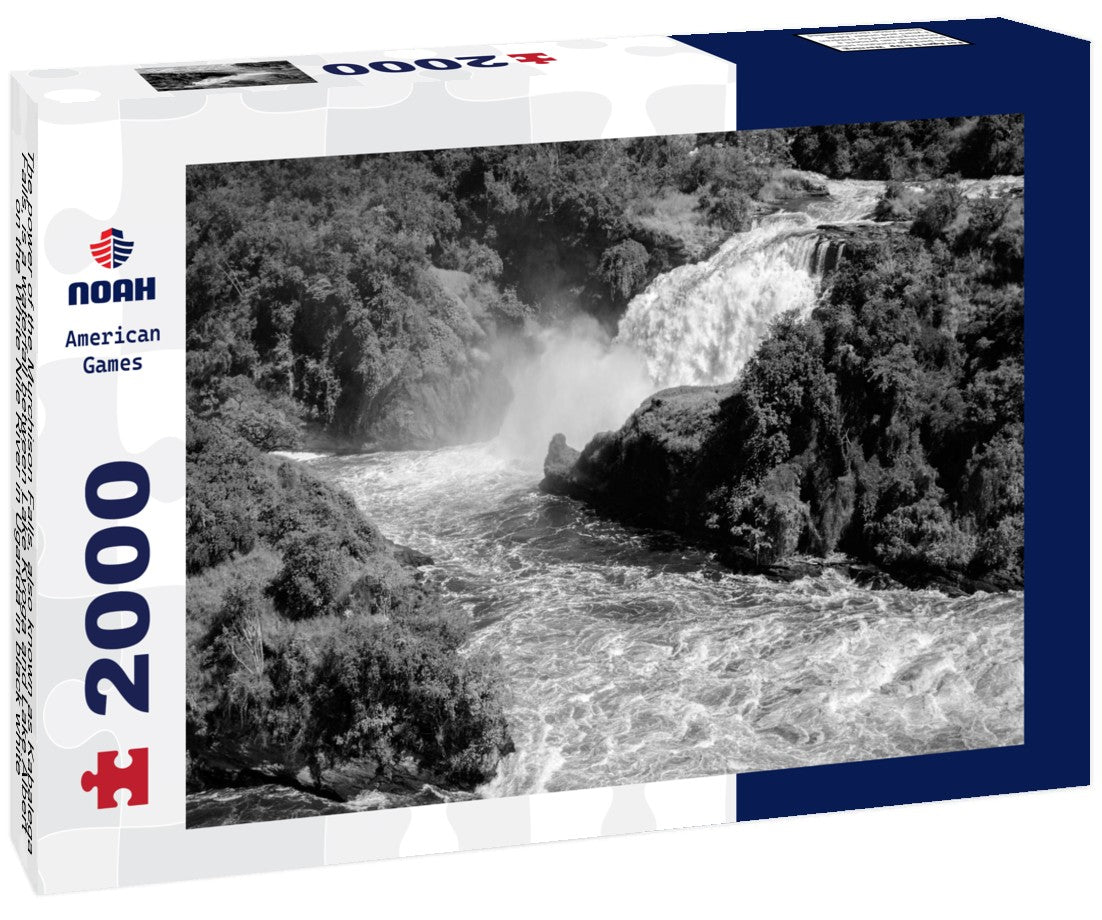 The power of the Murchison Falls, also known as Kabalega Falls, is a waterfall between Lake Kyoga and Lake Albert on the White Nile River in Uganda 2000pc PuzzleBlack and White
