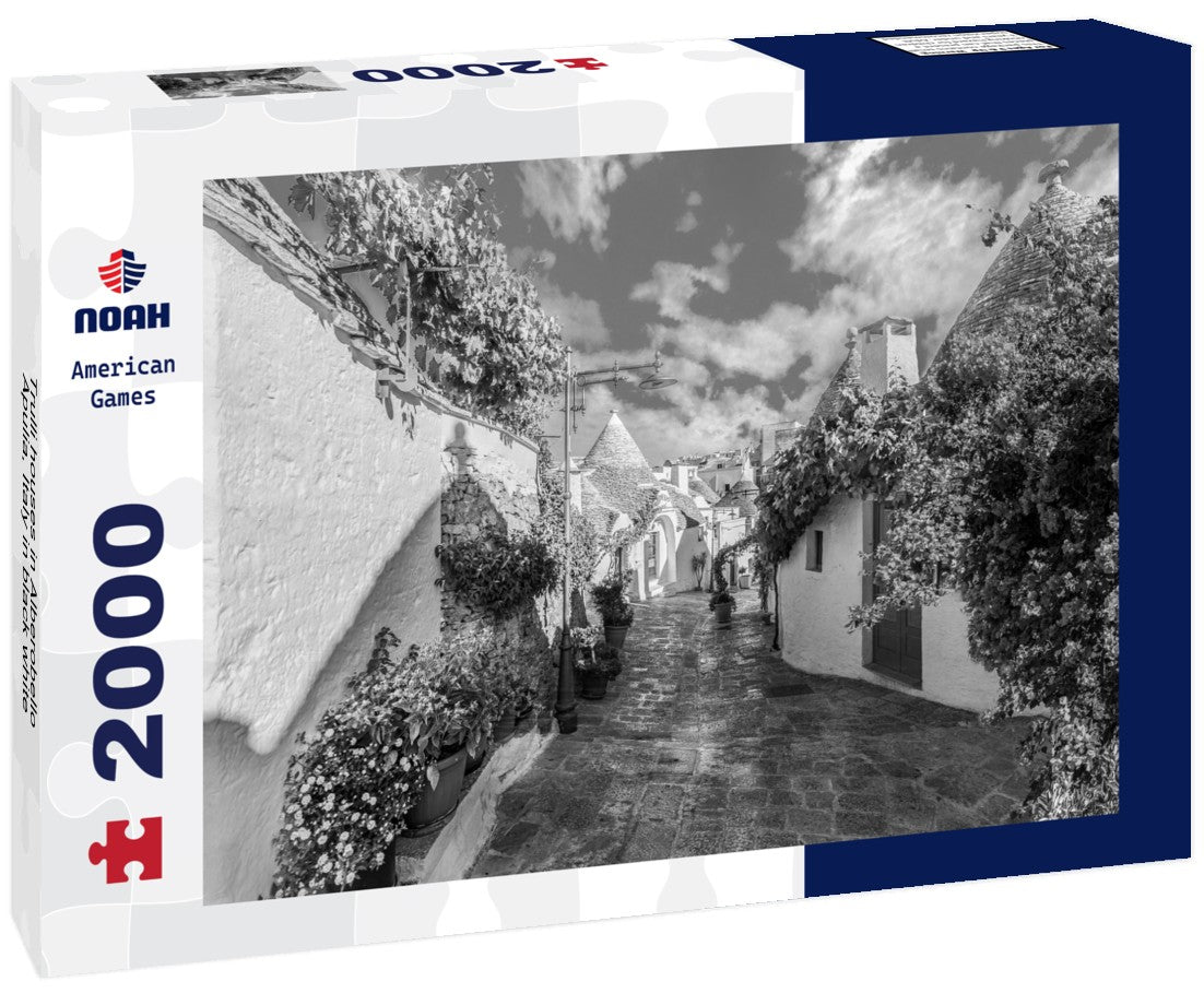 Trulli houses in Alberobello, Apulia, Italy 2000pc PuzzleBlack and White