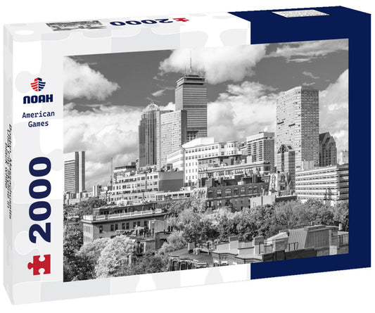Noah Jigsaw Puzzle Boston, Massachusetts, USA City Skyline in black white 2000 pieces