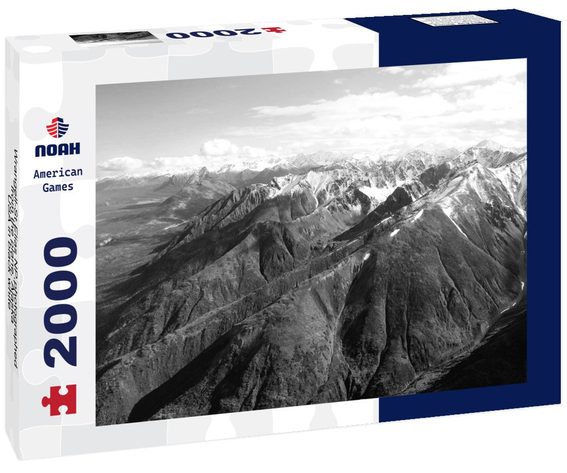 Wrangell-St.Elias NP,photographed from the plane, Alaska, USA 2000pc PuzzleBlack and White