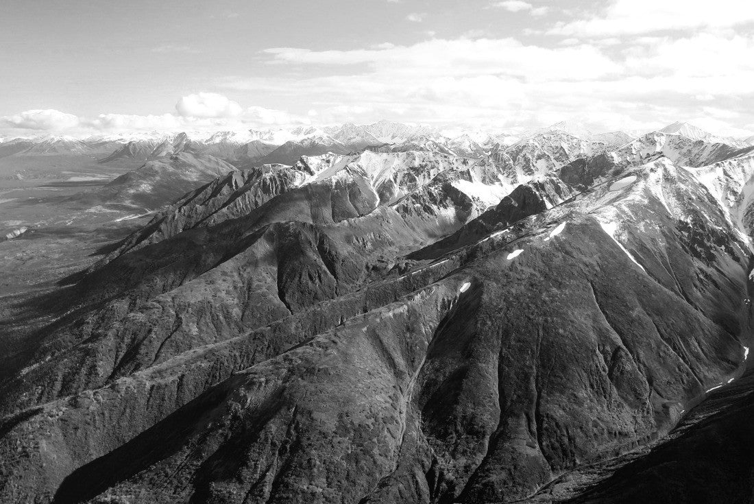 Wrangell-St.Elias NP,photographed from the plane, Alaska, USA 2000pc PuzzleBlack and White