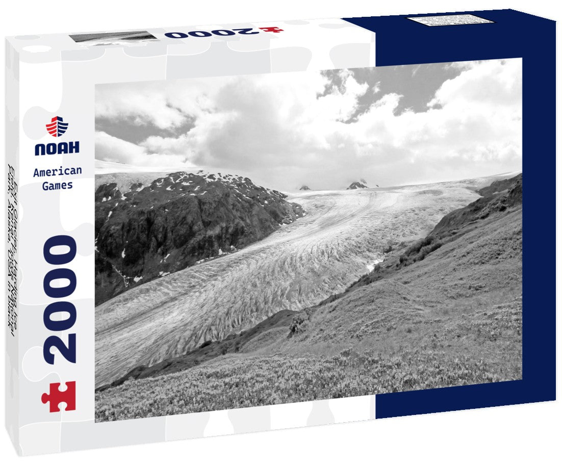 Exit Glacier, Harding Ice Field, Kenai Fjords National Park, Alaska, USA 2000pc PuzzleBlack and White