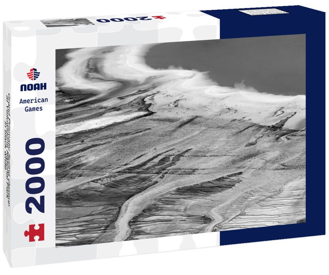 Grand Prismatic Spring closeup at Yellowstone National Park 2000pc PuzzleBlack and White