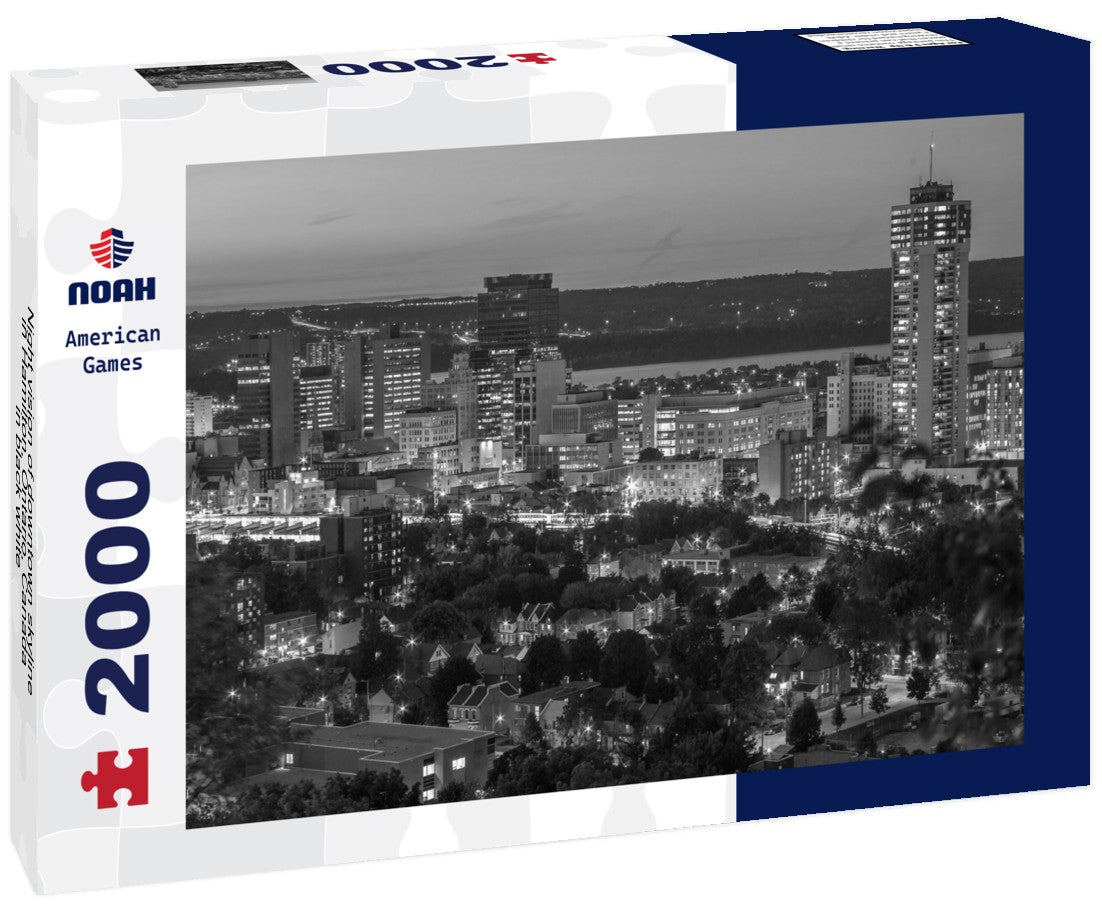Night vision of downtown skyline in Hamilton, Ontario, Canada 2000pc PuzzleBlack and White