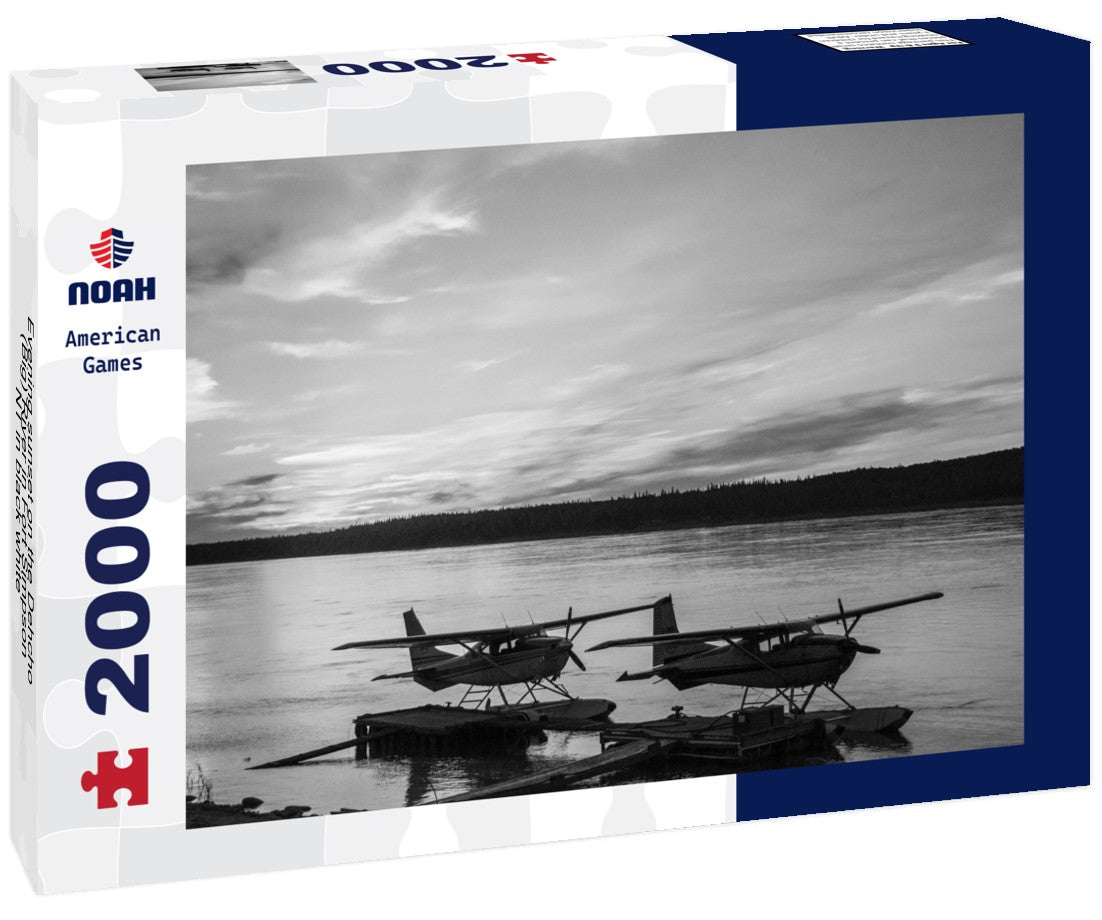 Evening sunset on the Dehcho (Big) River in Fort Simpson, NT 2000pc PuzzleBlack and White