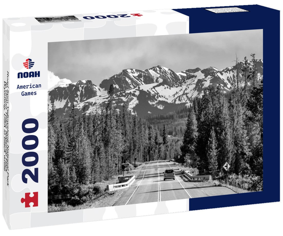 Noah Jigsaw Puzzle Road from Yellowstone National Park to Grand Teton National Park, Wyoming, USA in black white 2000 pieces