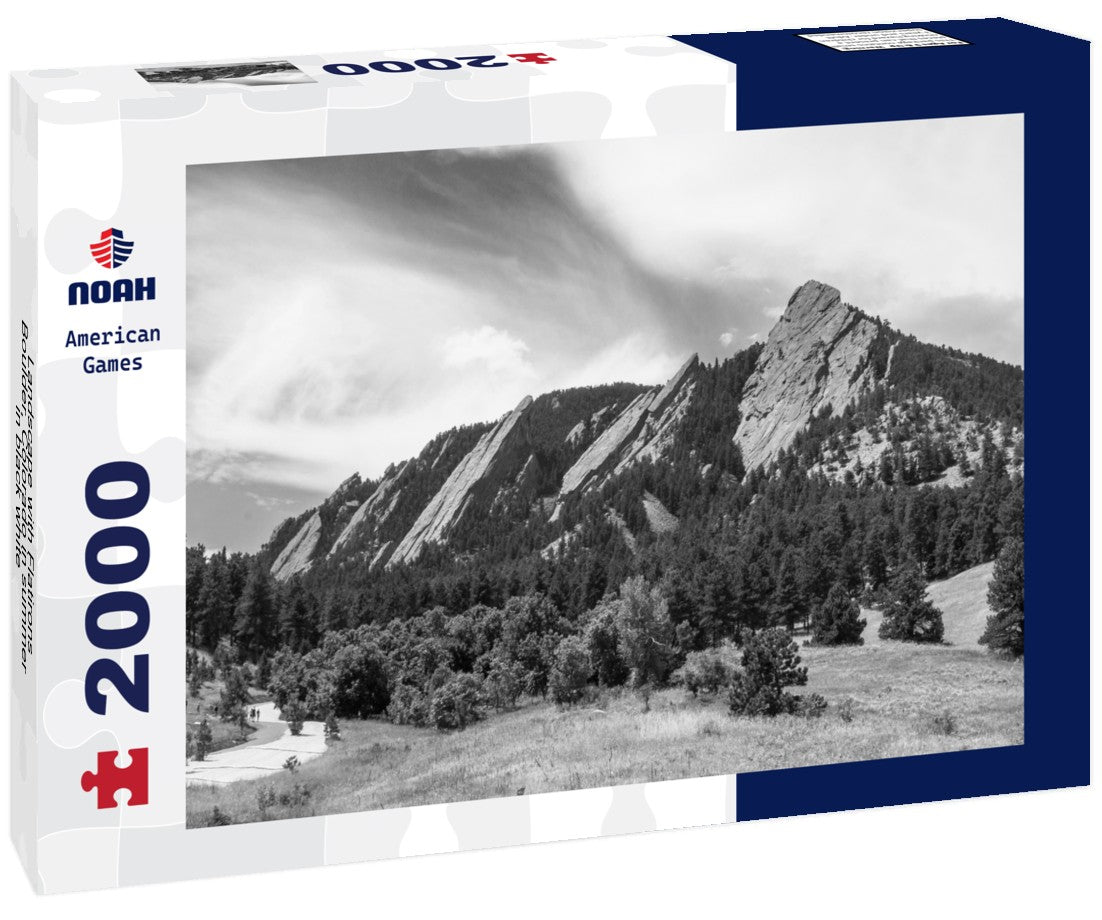 Landscape with Flatirons, Boulder, Colorado in summer 2000pc PuzzleBlack and White