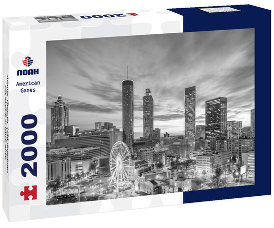 Noah Jigsaw Puzzle Atlanta, Georgia, USA downtown city skyline in black white 2000 pieces