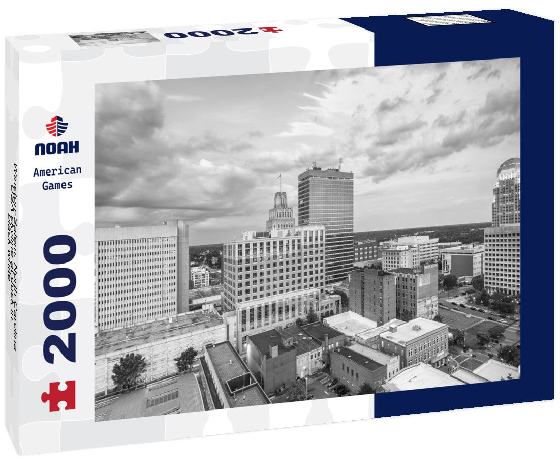 Winston-Salem, North Carolina, USA skyline at dusk 2000pc PuzzleBlack and White
