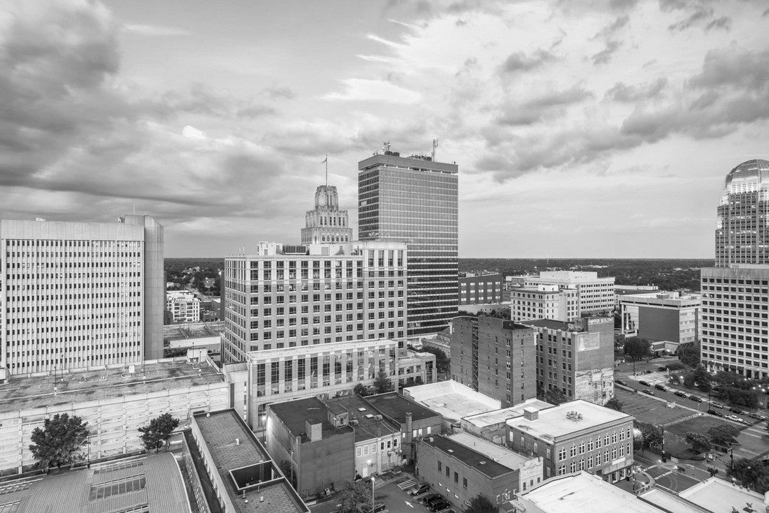 Winston-Salem, North Carolina, USA skyline at dusk 2000pc PuzzleBlack and White