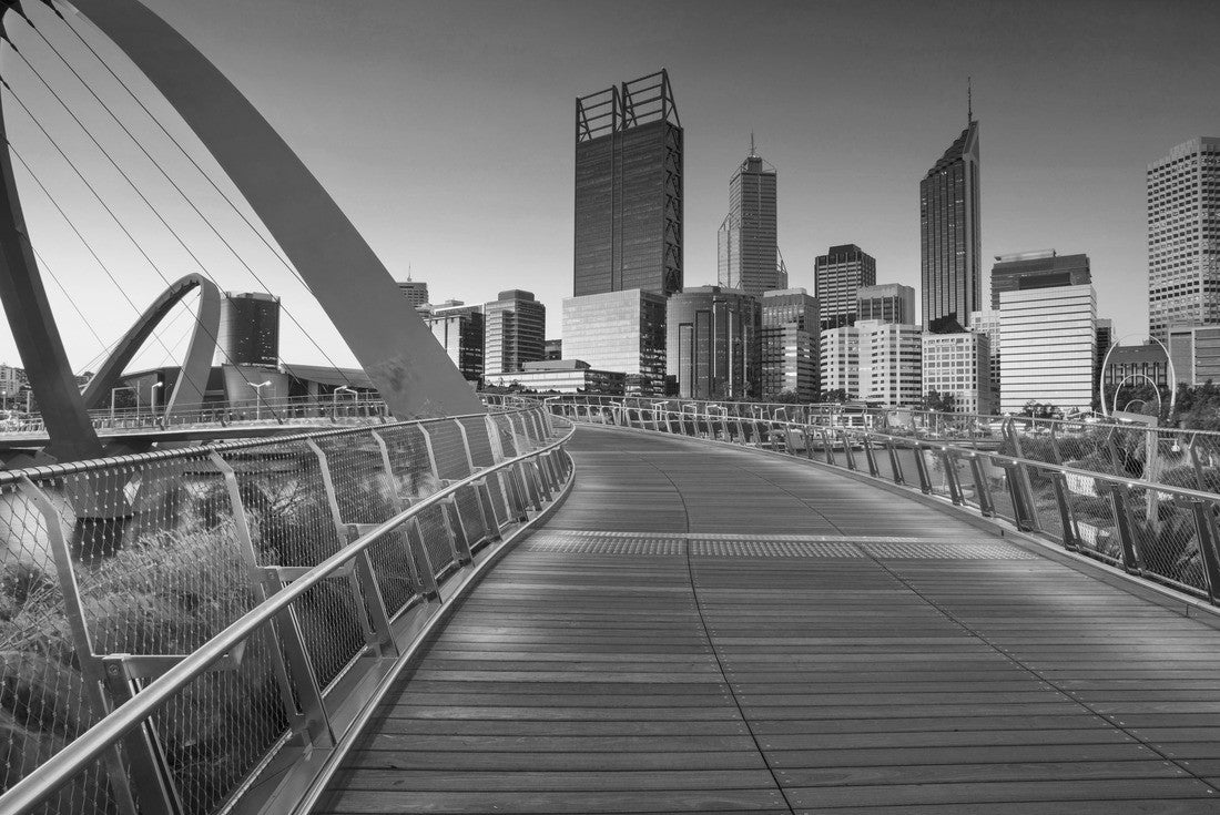Noah Jigsaw Puzzle Perth. Cityscape image of Perth downtown skyline, Australia during sunset in black white 2000 pieces
