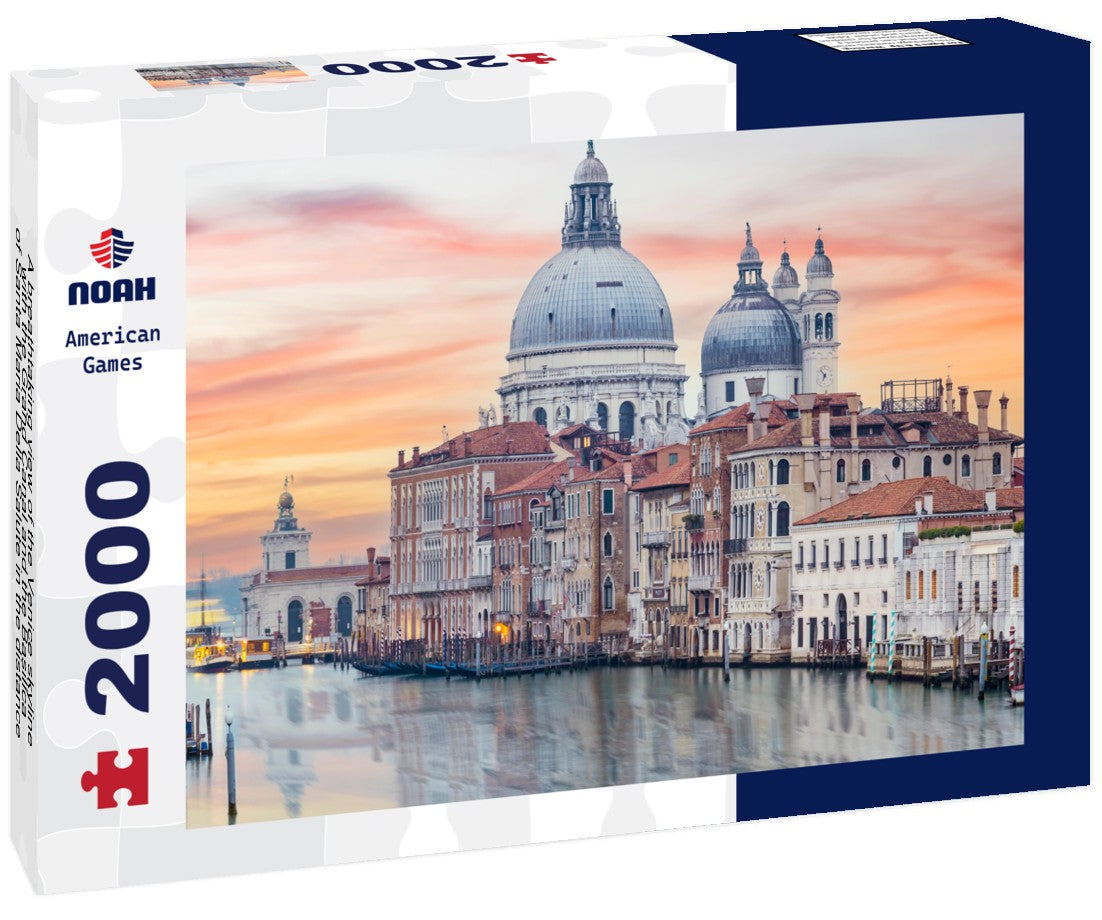 A breathtaking view of the Venice skyline with the Grand Canal and the Basilica of Santa Maria Della Salute in the distance during a dramatic sunrise 2000pc Puzzle