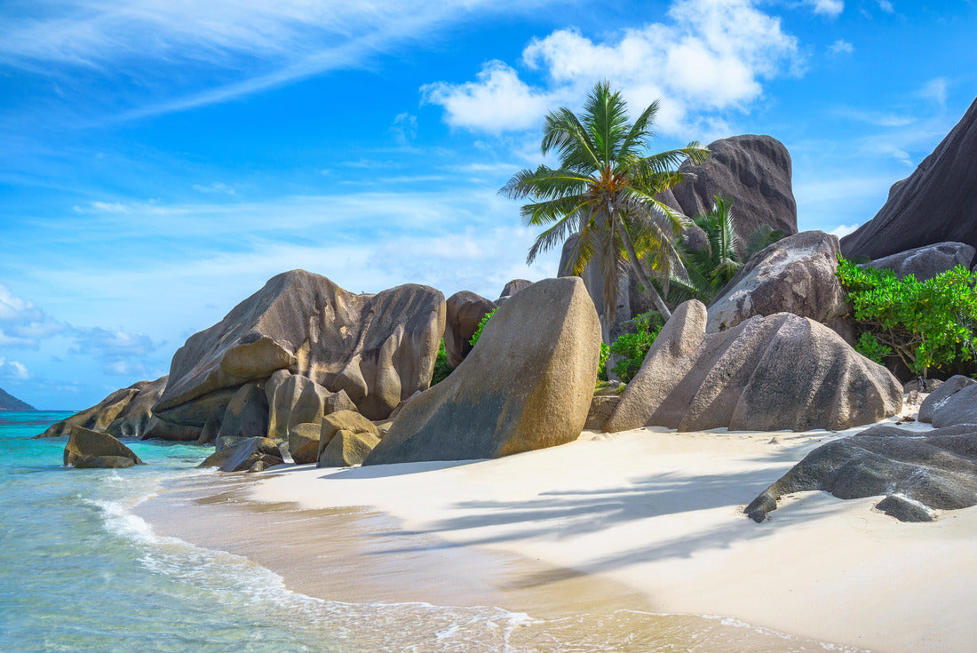 beautiful tropical beach at anse source d'argent on la digue on the seychelles 2000pc Puzzle