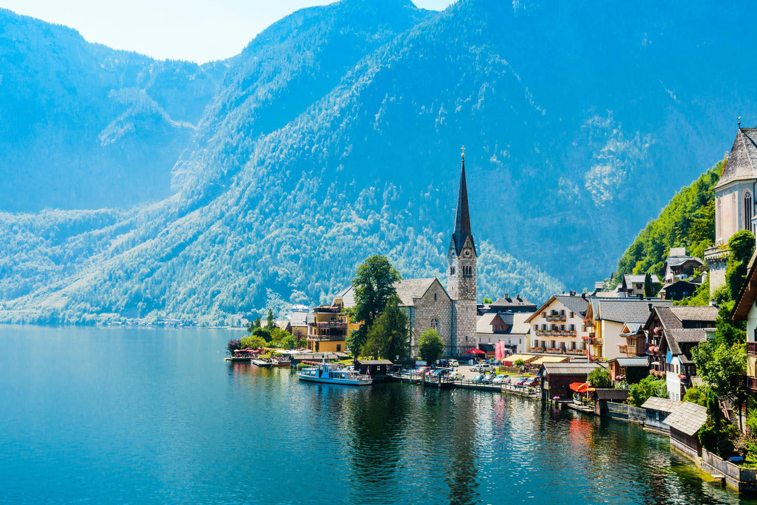Beautiful romantic view on Church in Hallstatt on Hallstatter lake, alps Mountains. Salzkammergut, Salzburger Land, nearby Salzburg, Austria 2000pc Puzzle